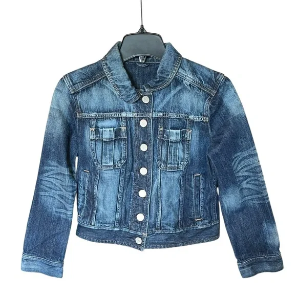 Express Purposely Distressed Jean Jacket - Picture 1 of 7